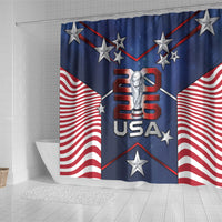United States Soccer Shower Curtain American Flag Stars Trophy