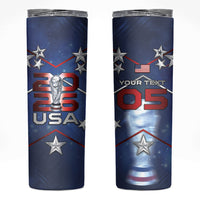 Custom United States Soccer Skinny Tumbler American Flag Stars Trophy