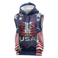 Custom United States Soccer Sleeveless Hoodie American Flag Stars Trophy