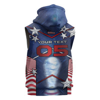 Custom United States Soccer Sleeveless Hoodie American Flag Stars Trophy