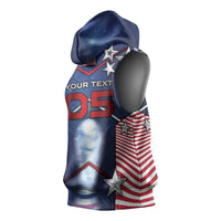 Custom United States Soccer Sleeveless Hoodie American Flag Stars Trophy