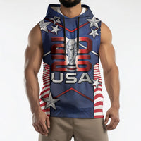 Custom United States Soccer Sleeveless Hoodie American Flag Stars Trophy
