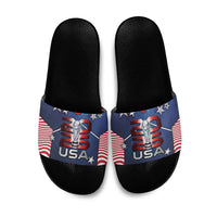 United States Soccer Slide Sandals American Flag Stars Trophy
