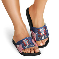 United States Soccer Slide Sandals American Flag Stars Trophy