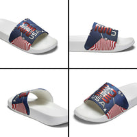 United States Soccer Slide Sandals American Flag Stars Trophy