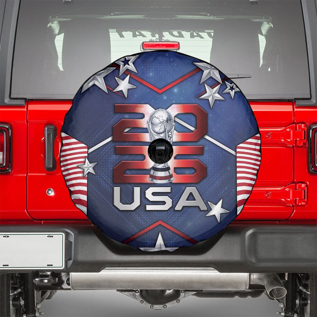 United States Soccer Spare Tire Cover American Flag Stars Trophy