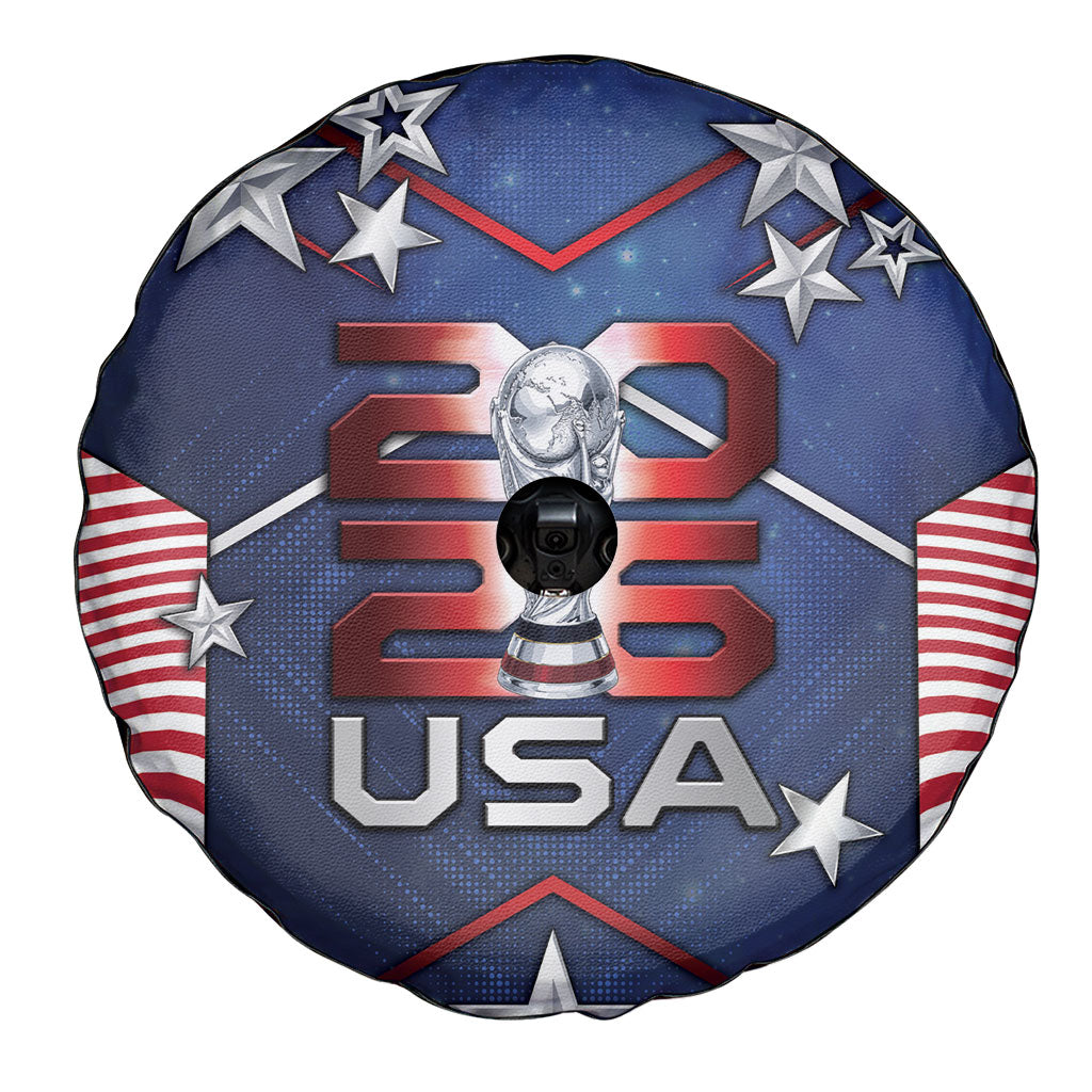 United States Soccer Spare Tire Cover American Flag Stars Trophy