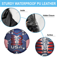 United States Soccer Spare Tire Cover American Flag Stars Trophy
