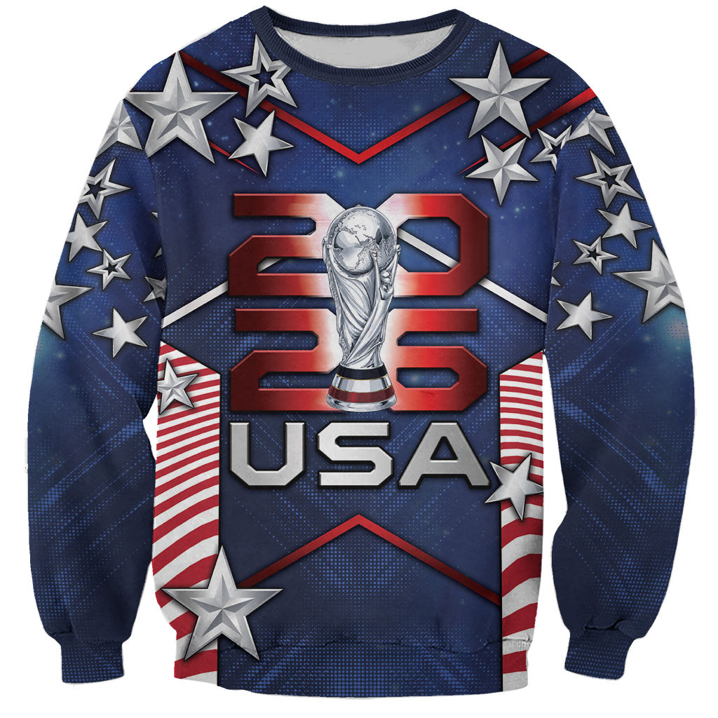 Custom United States Soccer Sweatshirt American Flag Stars Trophy
