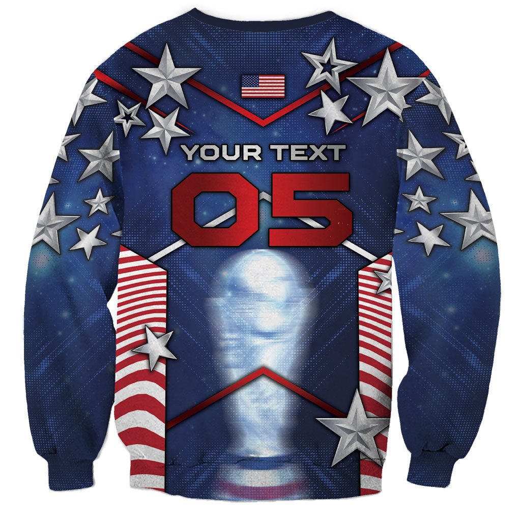 Custom United States Soccer Sweatshirt American Flag Stars Trophy