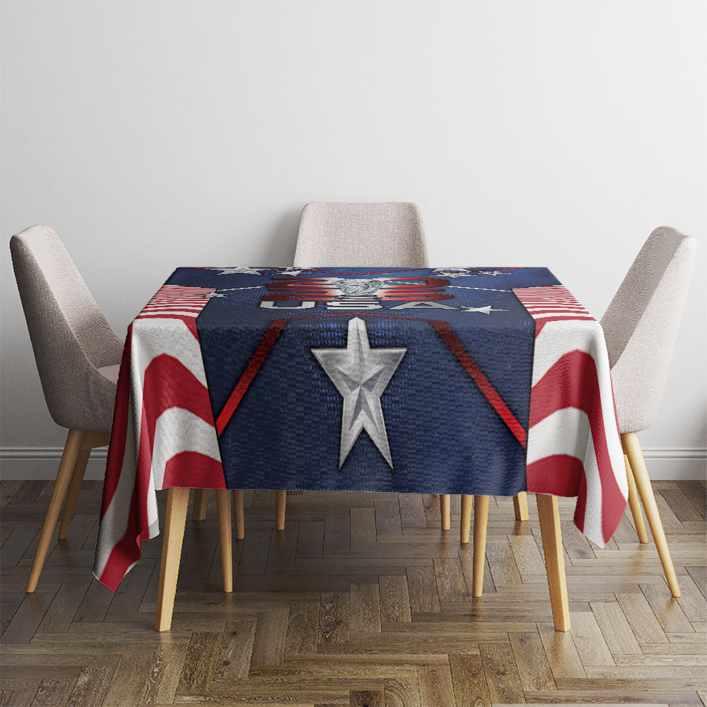 United States Soccer Tablecloth American Flag Stars Trophy