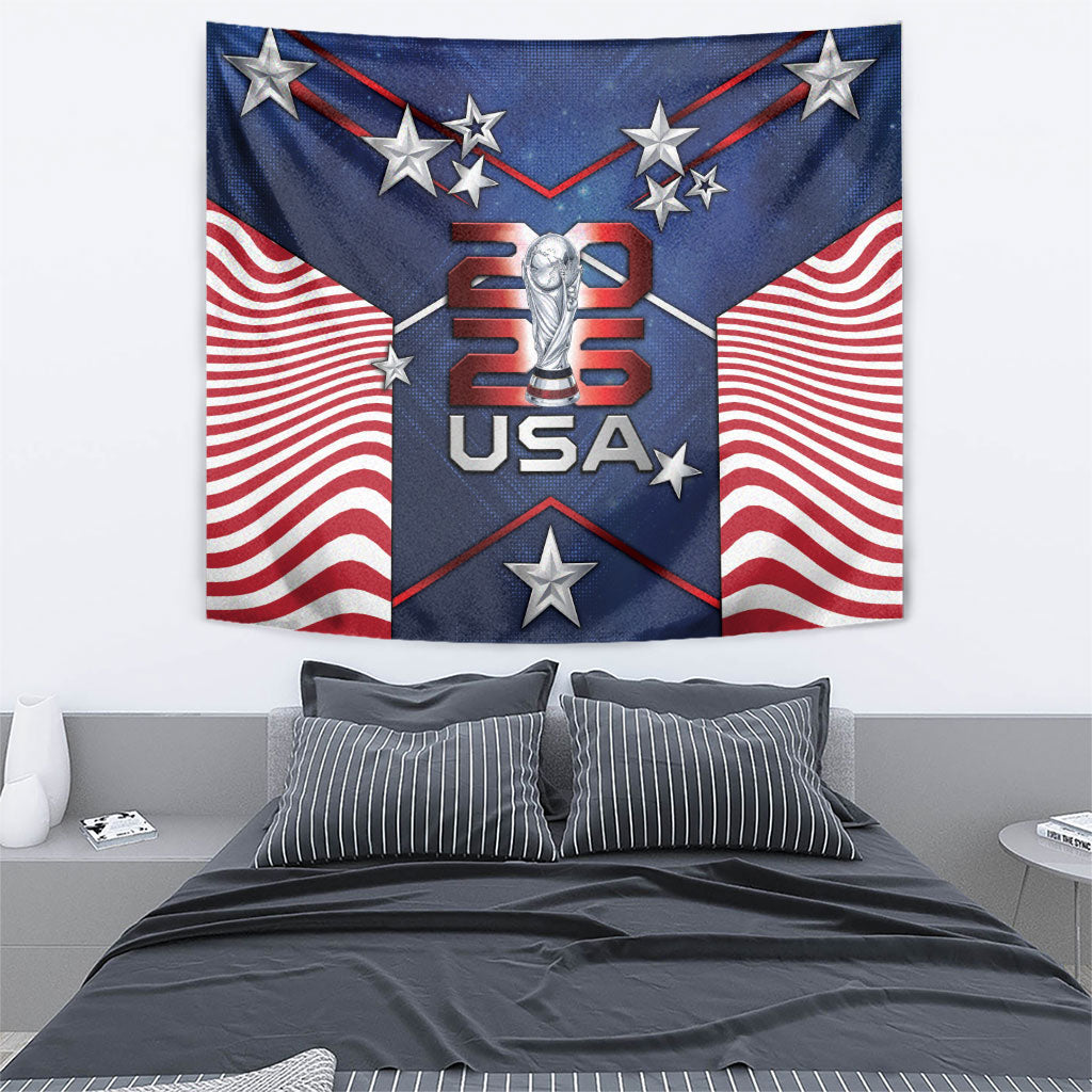 United States Soccer Tapestry American Flag Stars Trophy
