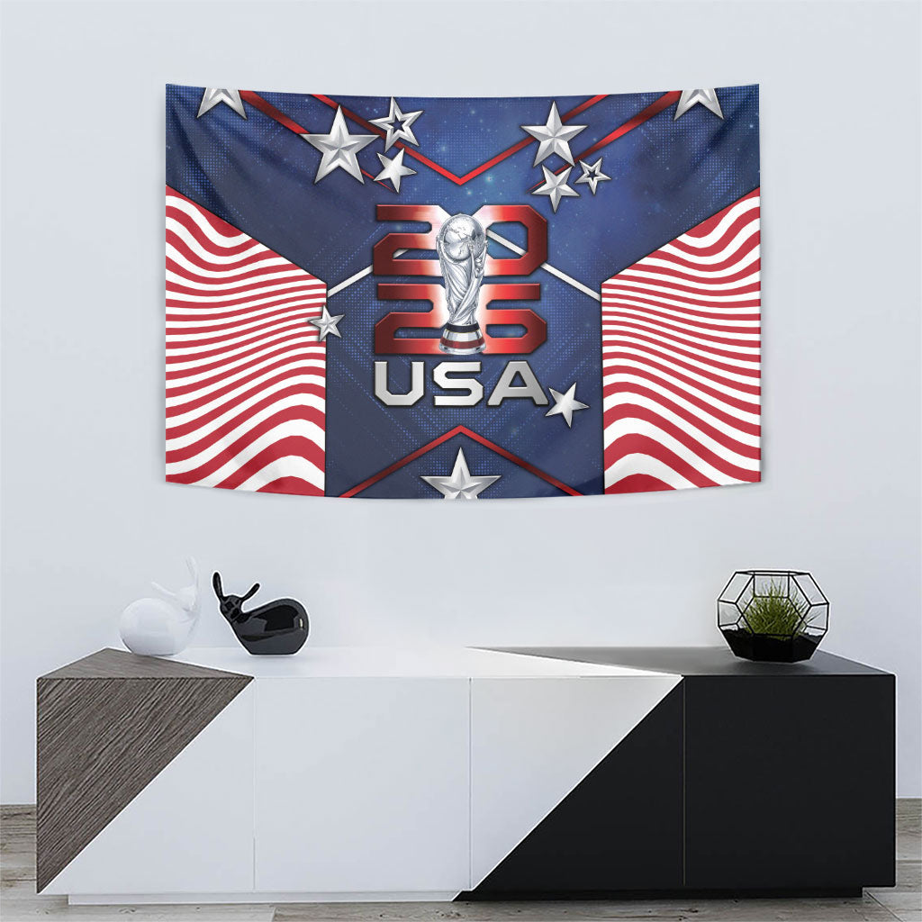 United States Soccer Tapestry American Flag Stars Trophy