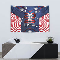 United States Soccer Tapestry American Flag Stars Trophy