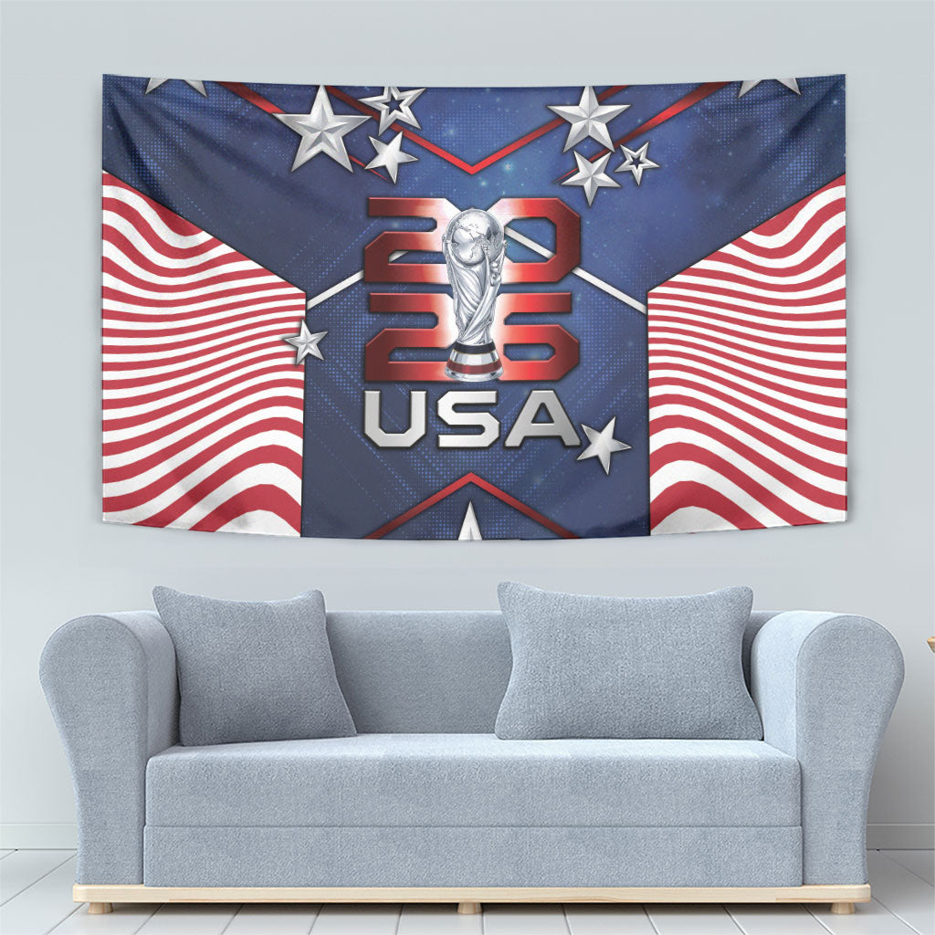 United States Soccer Tapestry American Flag Stars Trophy