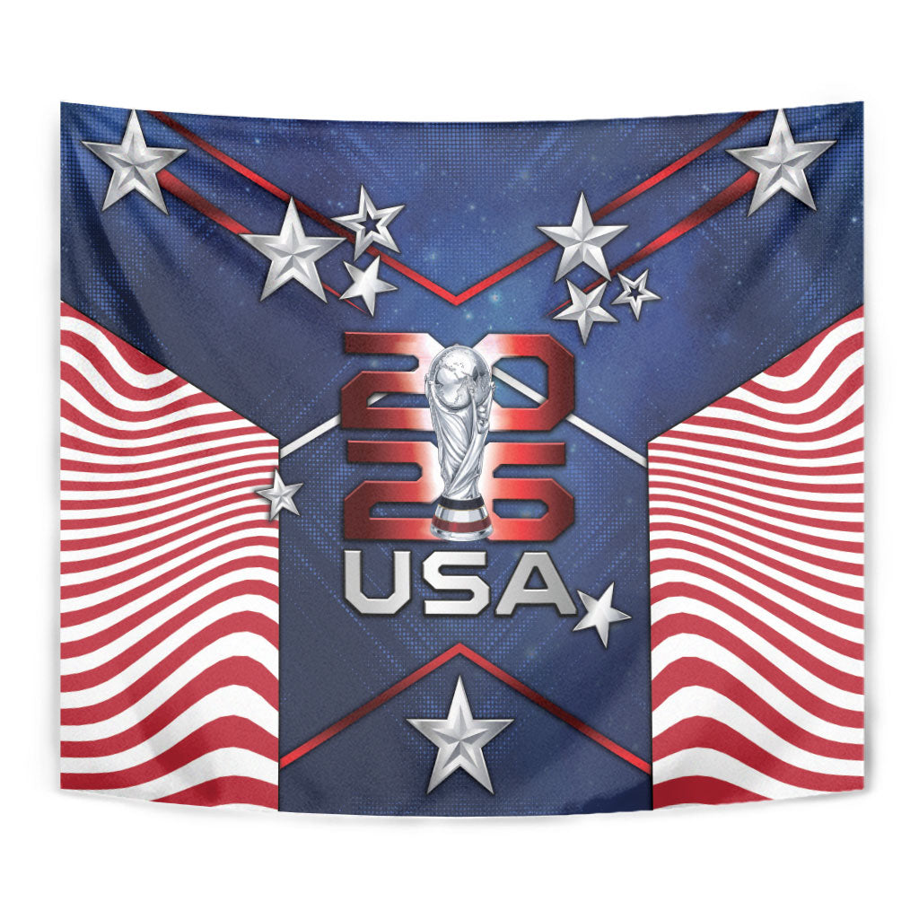 United States Soccer Tapestry American Flag Stars Trophy