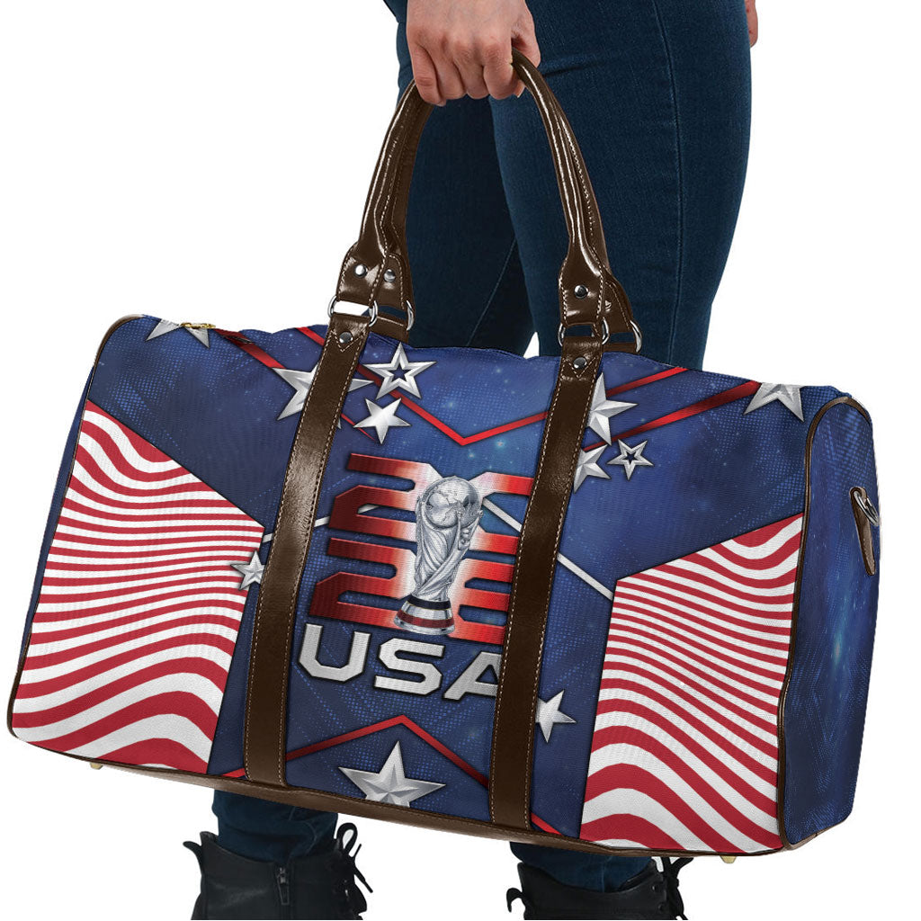 United States Soccer Travel Bag American Flag Stars Trophy