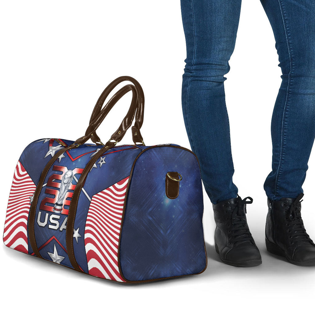 United States Soccer Travel Bag American Flag Stars Trophy