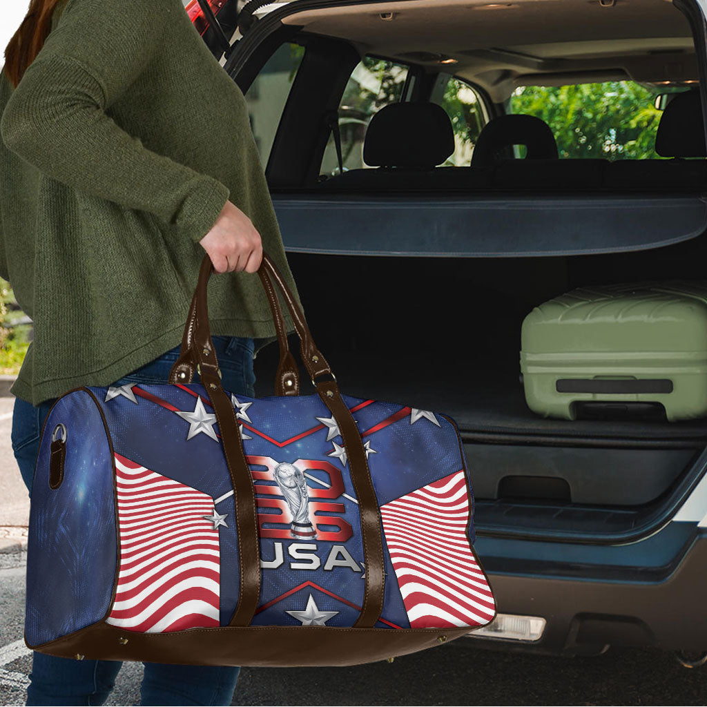United States Soccer Travel Bag American Flag Stars Trophy
