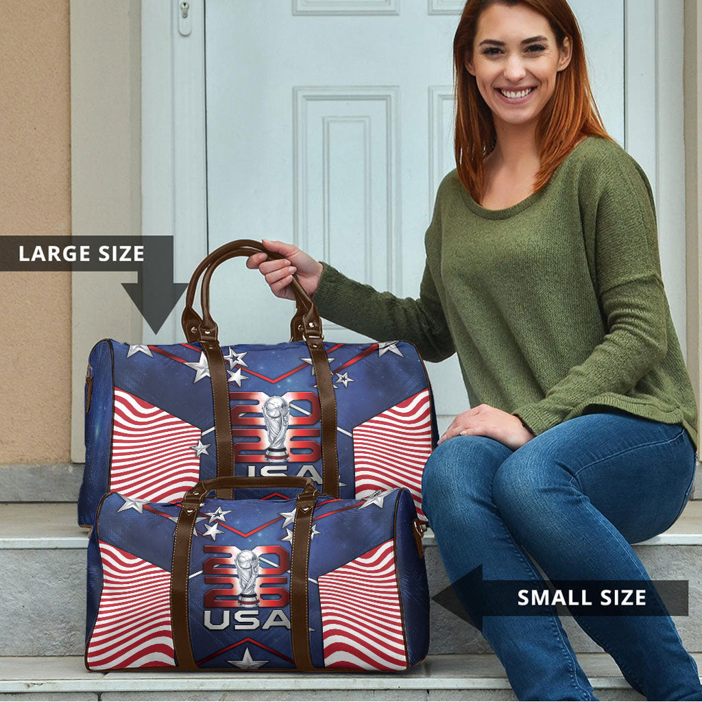 United States Soccer Travel Bag American Flag Stars Trophy