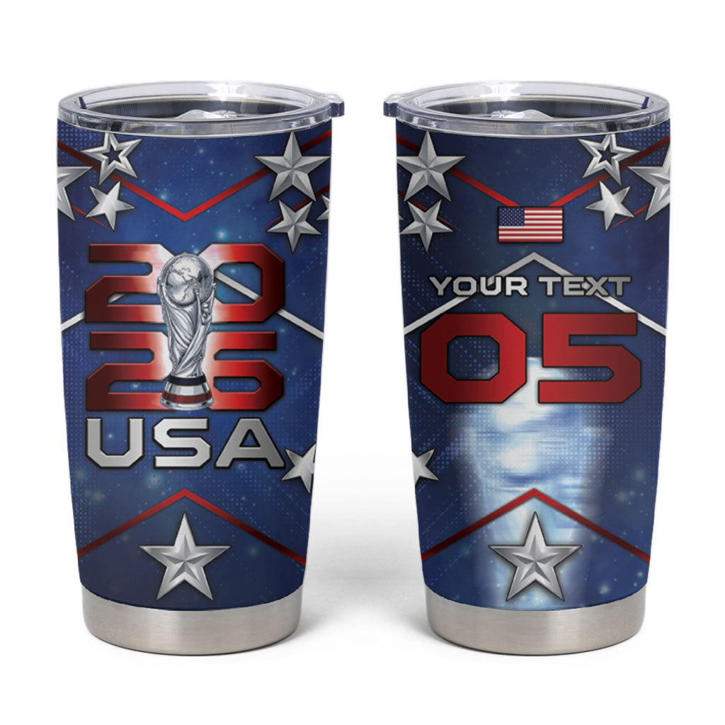 Custom United States Soccer Tumbler Cup American Flag Stars Trophy