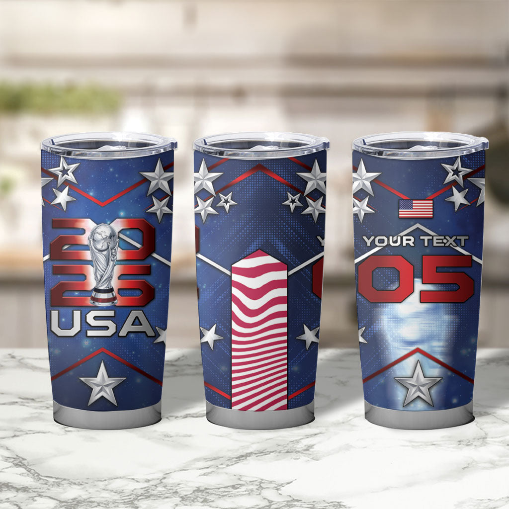 Custom United States Soccer Tumbler Cup American Flag Stars Trophy