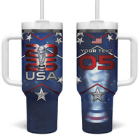 Custom United States Soccer Tumbler With Handle American Flag Stars Trophy