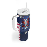 Custom United States Soccer Tumbler With Handle American Flag Stars Trophy