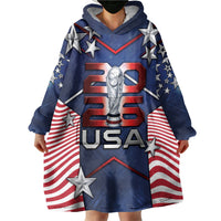 Custom United States Soccer Wearable Blanket Hoodie American Flag Stars Trophy