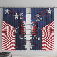 United States Soccer Window Curtain American Flag Stars Trophy