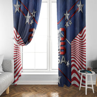 United States Soccer Window Curtain American Flag Stars Trophy