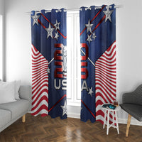 United States Soccer Window Curtain American Flag Stars Trophy