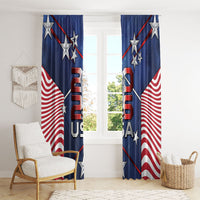 United States Soccer Window Curtain American Flag Stars Trophy