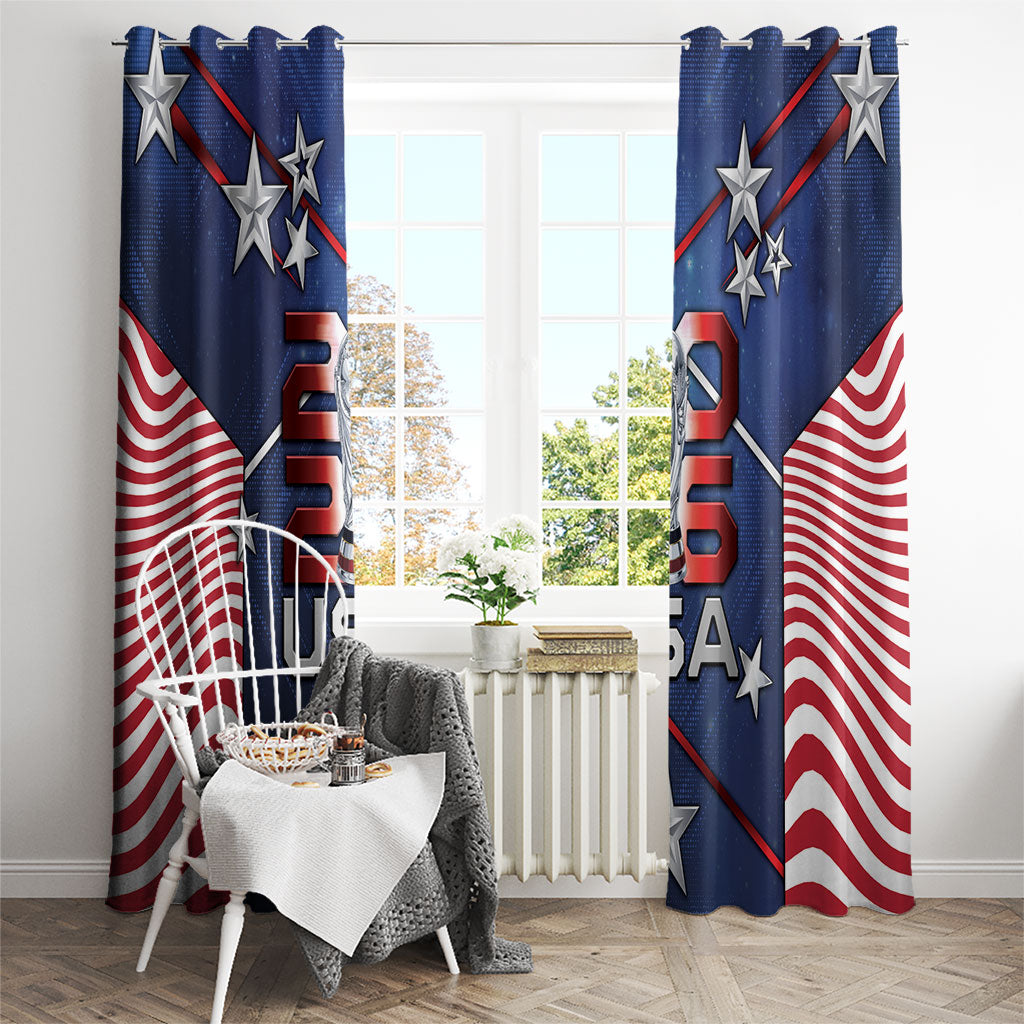 United States Soccer Window Curtain American Flag Stars Trophy