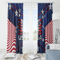 United States Soccer Window Curtain American Flag Stars Trophy