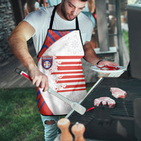 Paraguay Football Apron Stripes Typography With Nanduti Flower Patterns