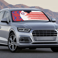 Paraguay Football Auto Sun Shade Stripes Typography With Nanduti Flower Patterns