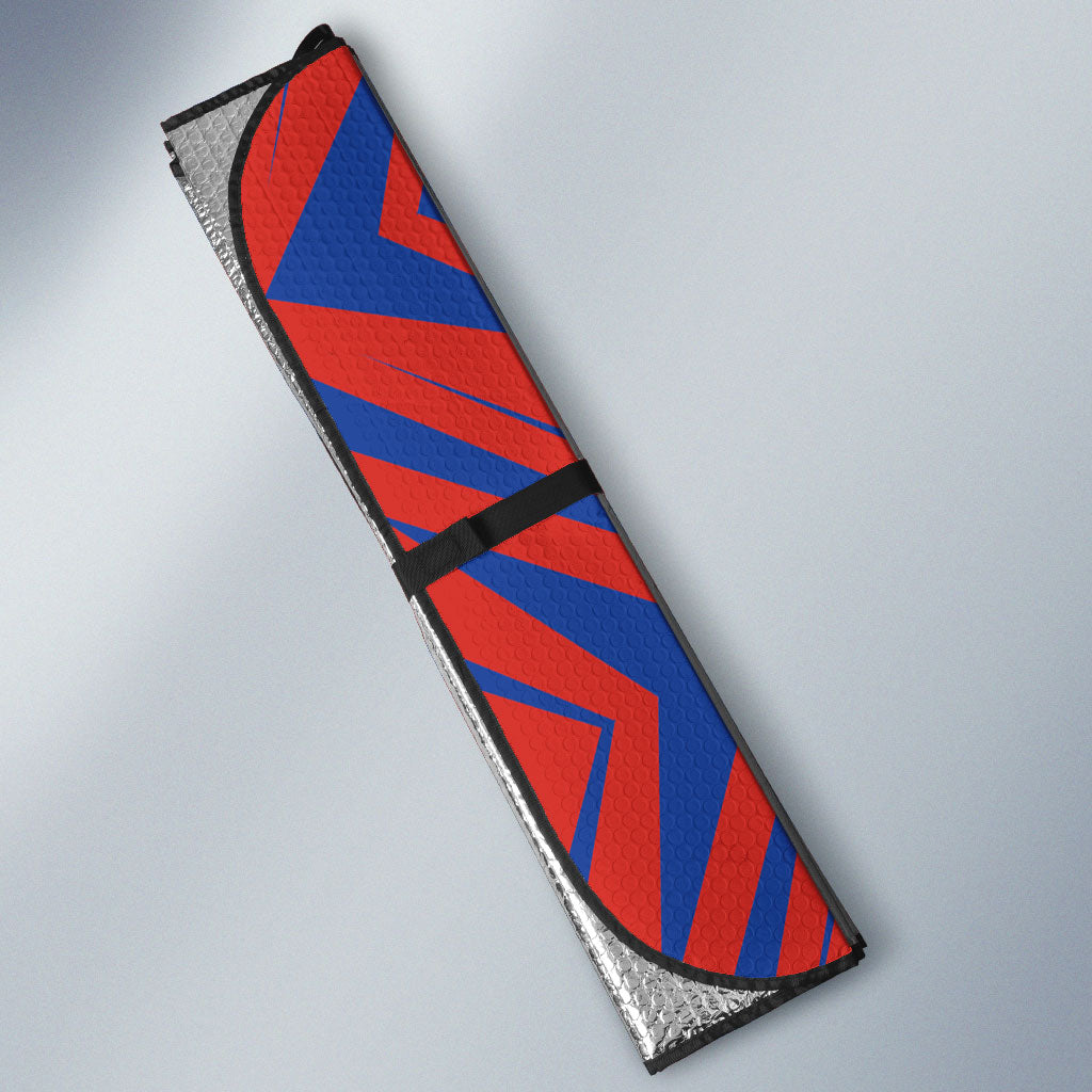 Paraguay Football Auto Sun Shade Stripes Typography With Nanduti Flower Patterns