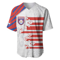 Custom Paraguay Football Baseball Jersey Stripes Typography With Nanduti Flower Patterns