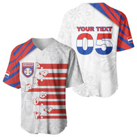 Custom Paraguay Football Baseball Jersey Stripes Typography With Nanduti Flower Patterns