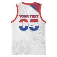 Custom Paraguay Football Basketball Jersey Stripes Typography With Nanduti Flower Patterns