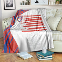 Paraguay Football Blanket Stripes Typography With Nanduti Flower Patterns