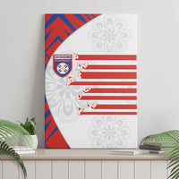 Paraguay Football Canvas Wall Art Stripes Typography With Nanduti Flower Patterns