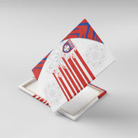 Paraguay Football Canvas Wall Art Stripes Typography With Nanduti Flower Patterns