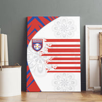 Paraguay Football Canvas Wall Art Stripes Typography With Nanduti Flower Patterns