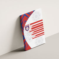 Paraguay Football Canvas Wall Art Stripes Typography With Nanduti Flower Patterns