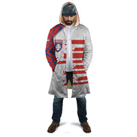 Custom Paraguay Football Cloak Stripes Typography With Nanduti Flower Patterns