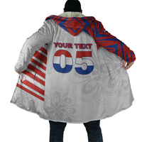 Custom Paraguay Football Cloak Stripes Typography With Nanduti Flower Patterns