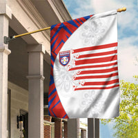 Paraguay Football Garden Flag Stripes Typography With Nanduti Flower Patterns
