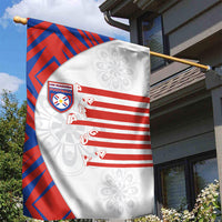 Paraguay Football Garden Flag Stripes Typography With Nanduti Flower Patterns
